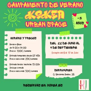 CAMPAMENTO KOKEA URBAN SPACE VERANO 2026 - SARRIGUREN